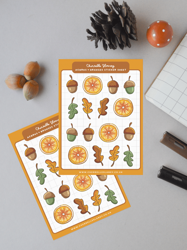 Acorns & Oranges Sticker Sheet - Image 3