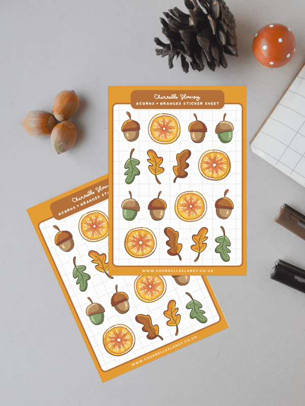 Acorns & Oranges Sticker Sheet - Image 4
