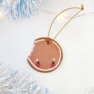 Bitten Gingerbread Cookie Hanging Tree Decoration